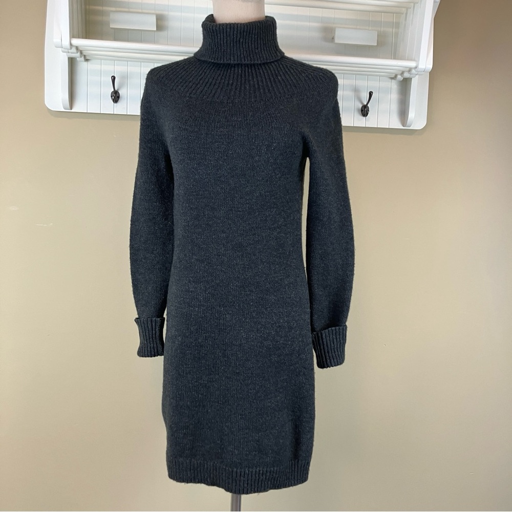 Tahari Wool Blend Gray Turtleneck Sweaterdress Women’s XS
